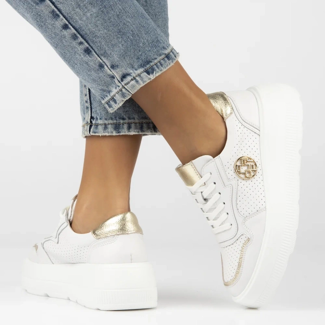 Leather sneakers Filippo DP6843/25 WH white