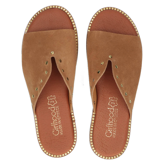 Skórzane klapki Filippo LH-425 Camel