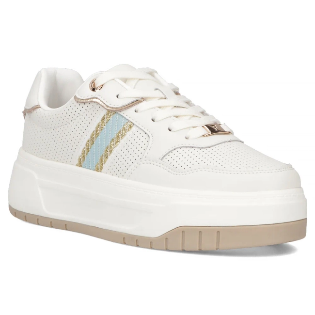Skórzane sneakersy Filippo DP6725/25 WH BL białe