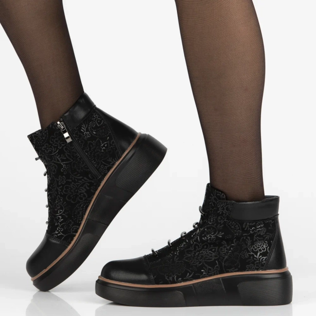 Leather ankle boots Filippo DBT7166/25 BK black