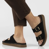 Leather flip-flops Filippo DK7802/26 BK black