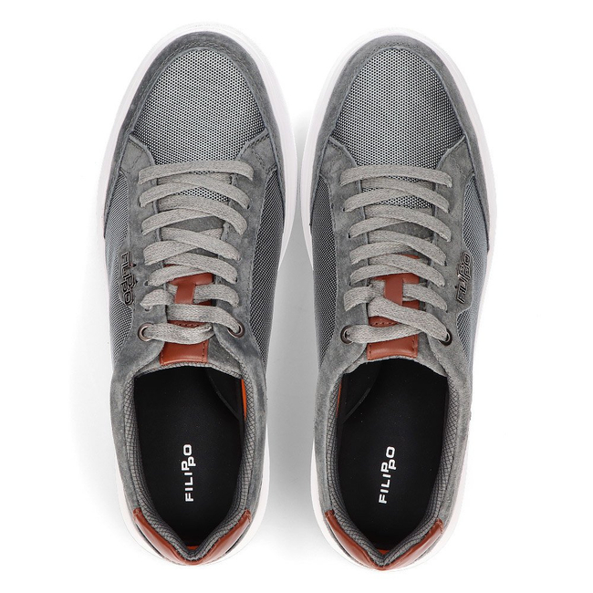 Leather shoes Filippo MP2398/21 GR gray