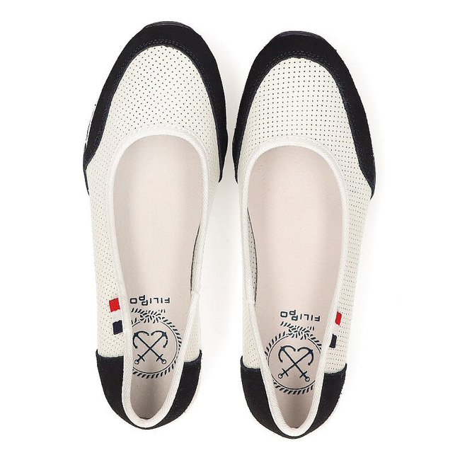 Leather shoes Filippo DP142/21 WH NV white-navy