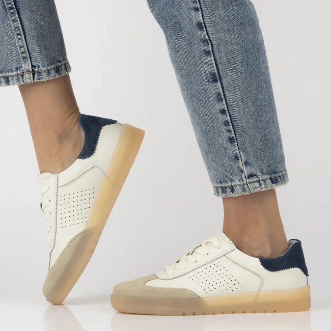 Skórzane sneakersy Filippo DP6745/25 BE NV biało beżowe