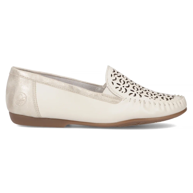 Leather loafers Rieker L6350-60 beige
