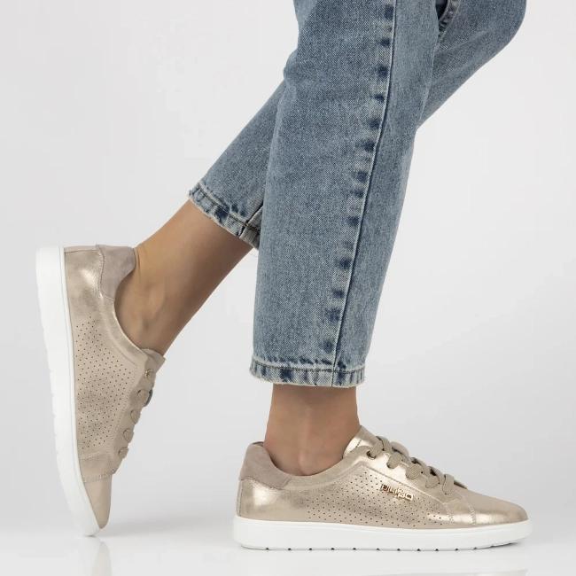 Leather sneakers Filippo DP6738/25 GO gold