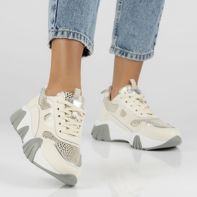 Skórzane sneakersy Filippo DP4516/23 BE beżowe