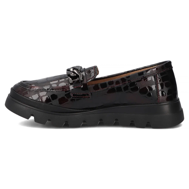 Skórzane półbuty na platformie Filippo DP6467/25 BG bordowe