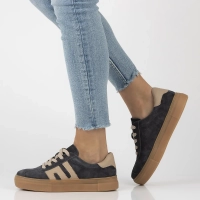 Leather sneakers Filippo DP6798/25 GR BE grey