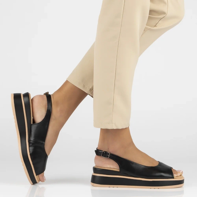 Leather sandals Filippo DS6153/25 BK black