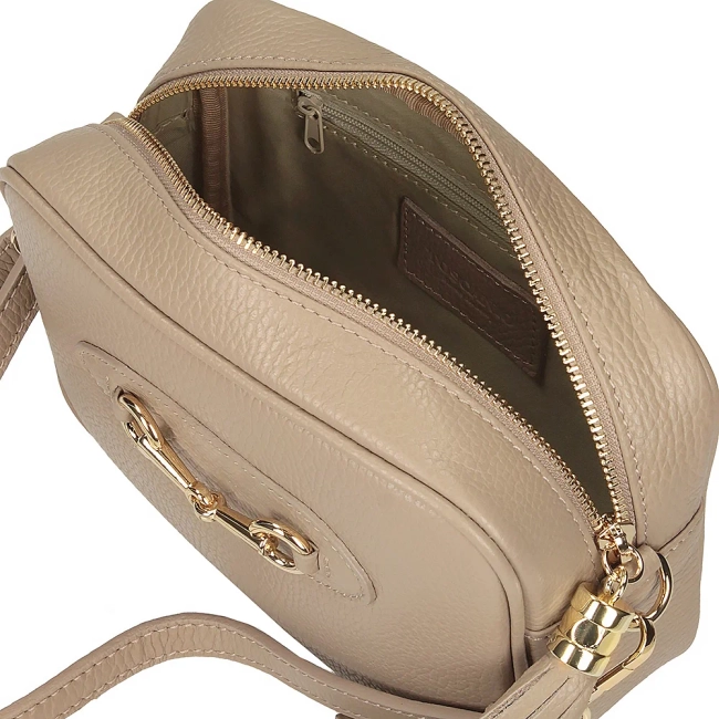 Handbag Toscanio Leather Messenger Bag F77 beige