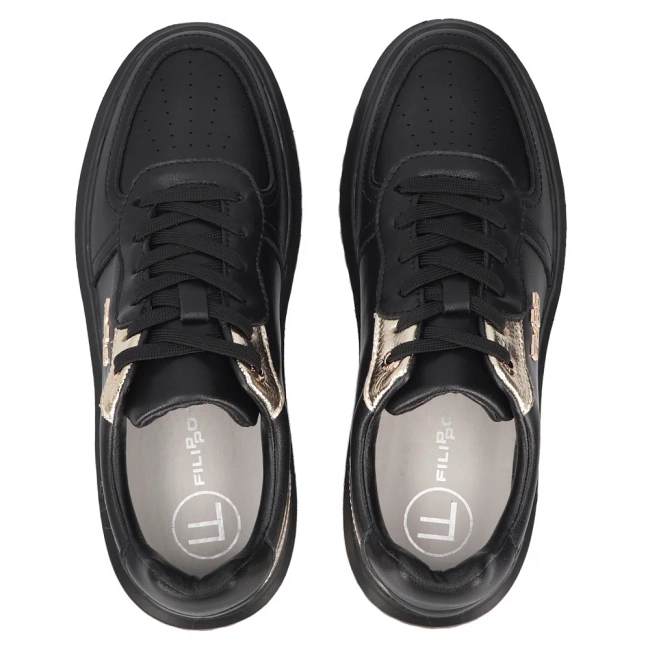 Leather sneakers Filippo DP6726/25 BK GO black