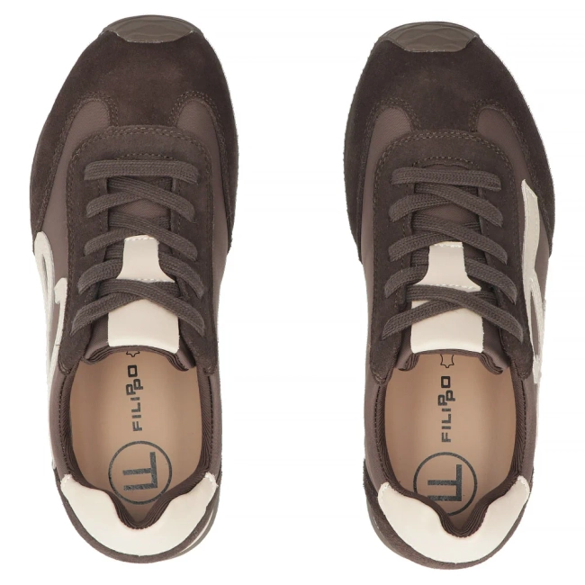 Skórzane sneakersy Filippo DP7967/26 D BR brązowe