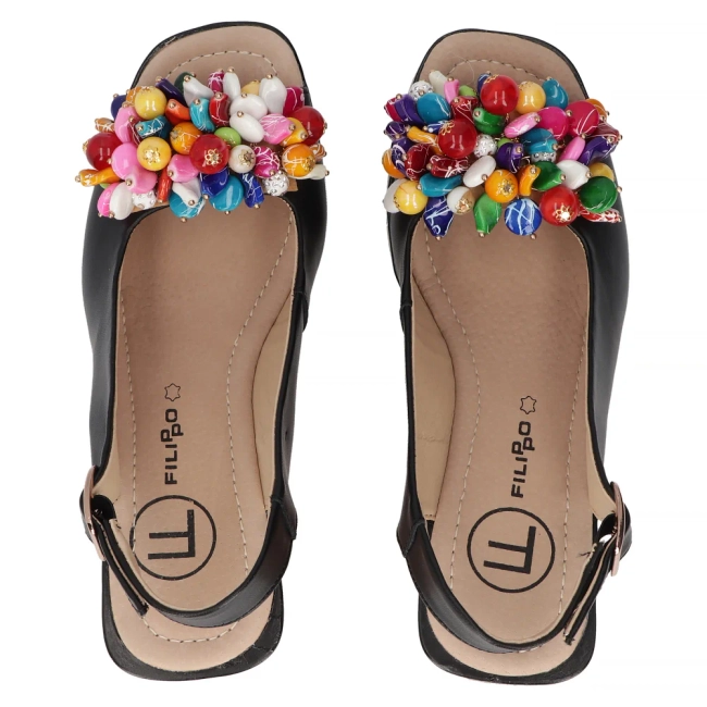 Leather sandals Filippo DS6021/24 BK black