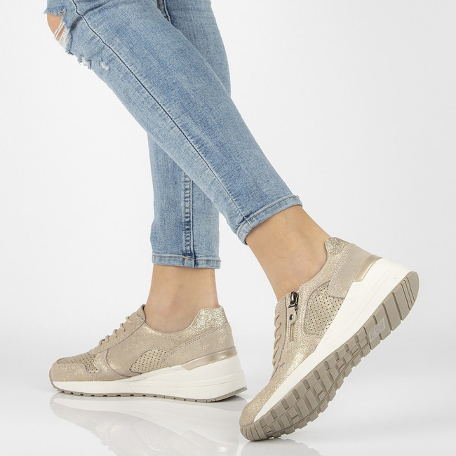 Skórzane Półbuty Filippo DP1423/21 GO złote