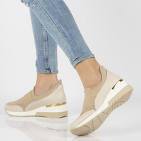 Skórzane sneakersy Filippo 089 beżowe