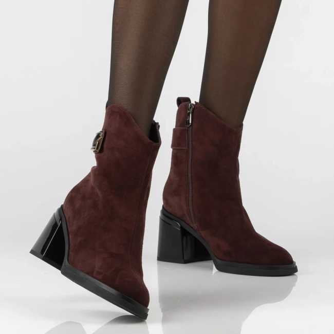 Leather heeled ankle boots Filippo DBT8024/26 BG burgundy