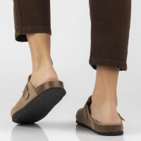 Skórzane klapki Filippo DK7918/26 TP taupe