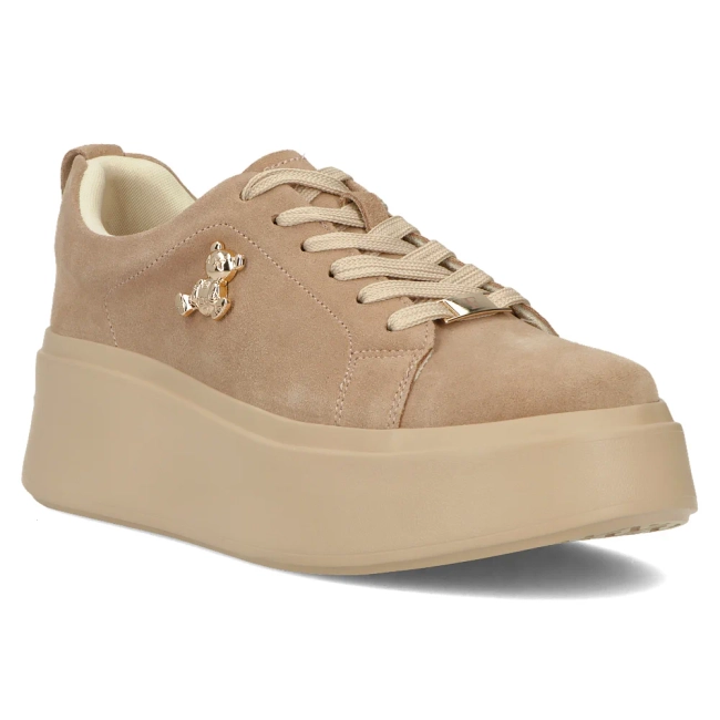 Skórzane sneakersy Filippo DP6246/24 BE beżowe
