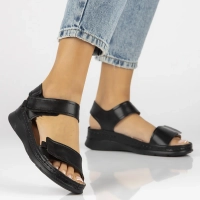 Skórzane sandały Filippo DS6019/24 BK czarne