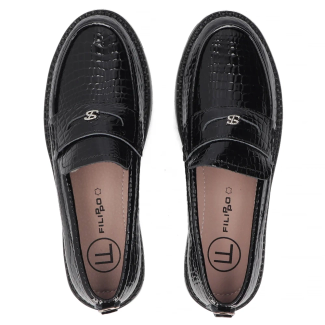 Leather shoes Filippo DP7409/25 BK CR black