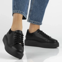 Leather sneakers Filippo DP6119/26 BK black