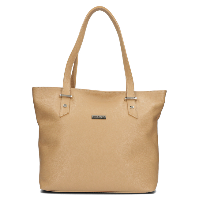 Torebka Toscanio Shopper Skórzany C60 beżowa