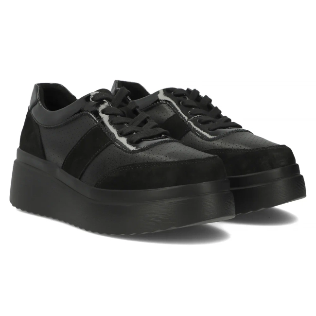 Skórzane sneakersy Filippo DP6107/24 BK czarne