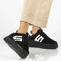 Leather sneakers Filippo DP7175/25 BK black