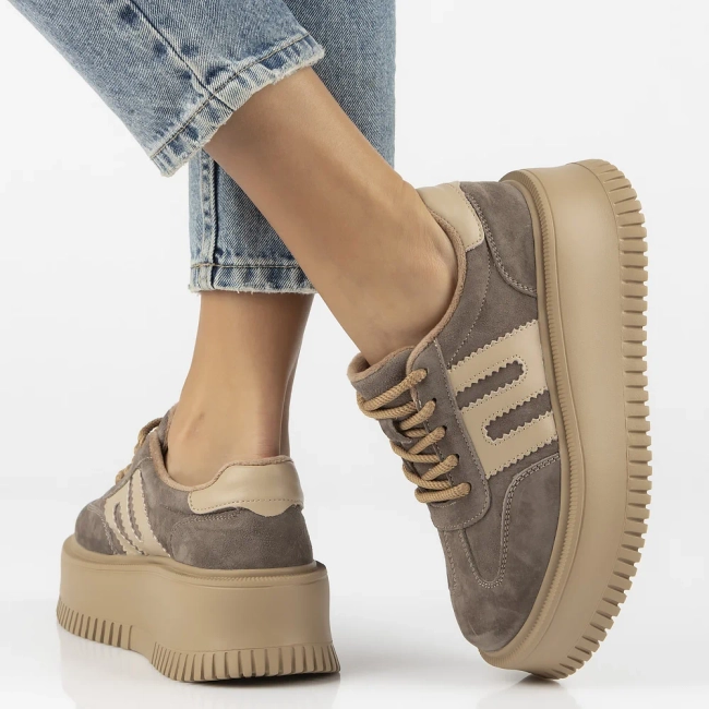 Leather sneakers Filippo DP7111/26 TP Taupe