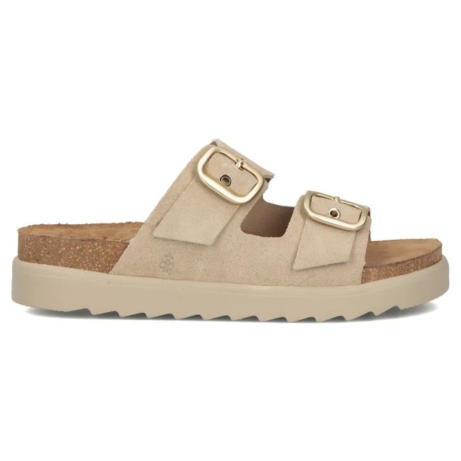 Leather slippers Yokono TUNEZ-130 SERRAJE CRUDO beige