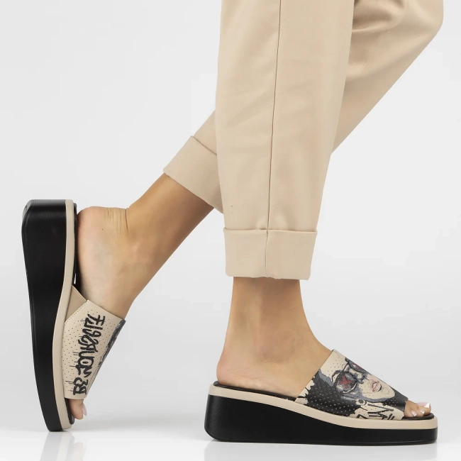 Leather flip-flops Filippo DK6820/25 BE beige