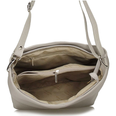Handbag Toscanio Messenger Bag Leather 211 light grey