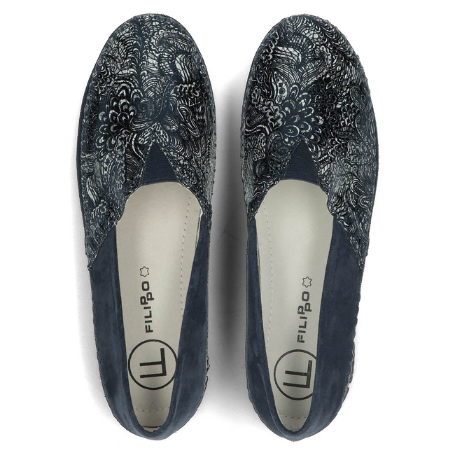 Leather shoes Filippo DP2147/22 NV navy blue