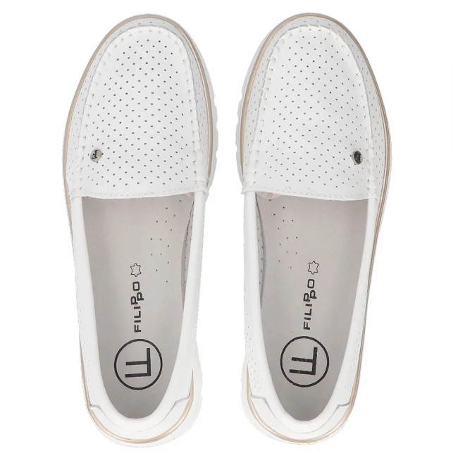 Leather loafers Filippo DP7006/25 WH white