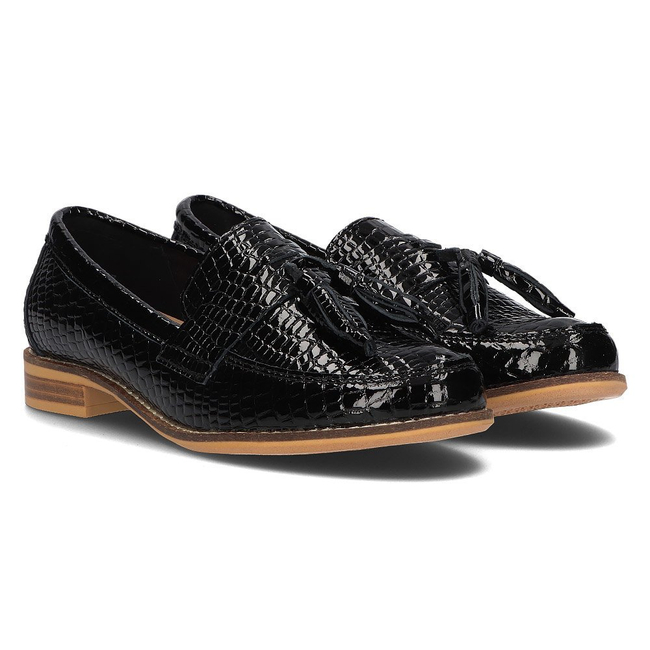 Skórzane mokasyny Filippo DP2161/21 BK czarne