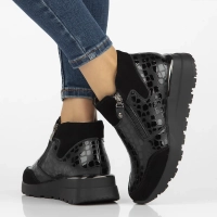 Leather ankle boots DBT6348/24 BK PT black