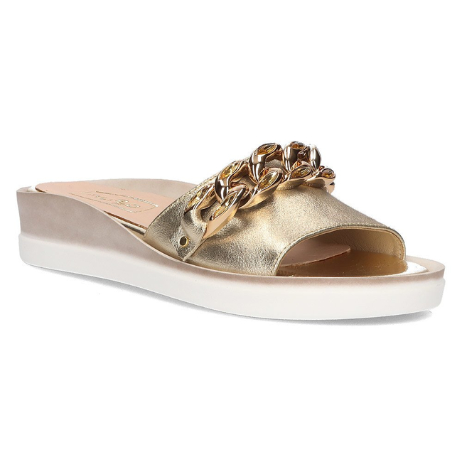 Leather flip-flops Filippo 105 gold
