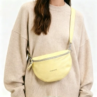 Yellow leather crossbody bag Toscanio F181 