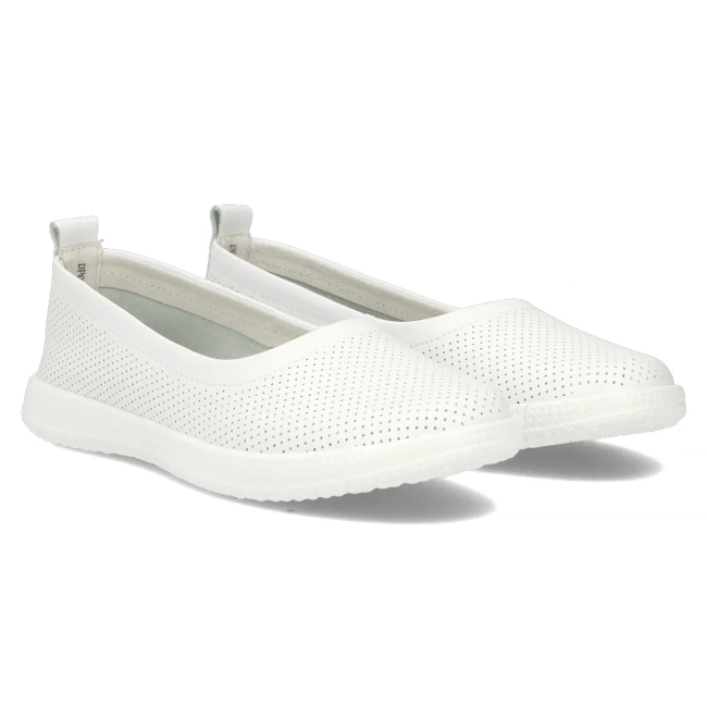Skórzane baleriny Filippo DP6023/24 WH białe