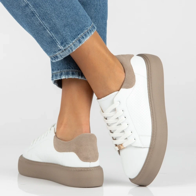 Skórzane sneakersy Filippo DP7502/26 WH białe