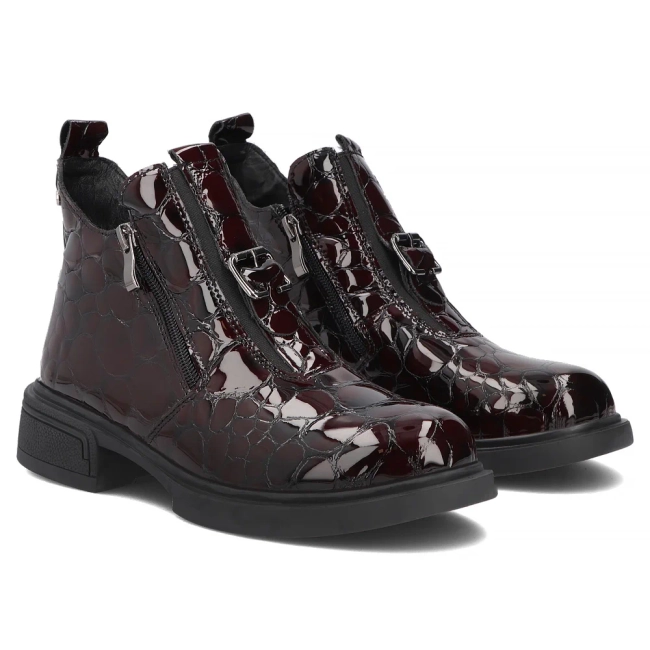 Leather ankle boots Filippo DBT7989/26 BG burgundy
