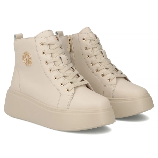 Leather ankle boots Filippo DBT6338/25 BE beige