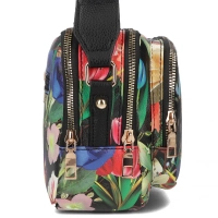 Czarna torebka listonoszka flowers