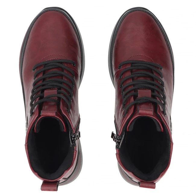 Leather platform ankle boots Filippo DBT4215/26 BG burgundy