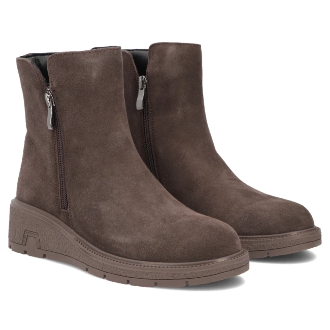 Leather wedge ankle boots Filippo DBT8058/26 D BR brown