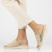 Leather flip-flops Filippo DK3921/22 BE beige