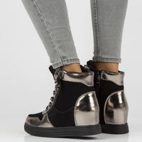 Leather ankle boots Filippo DBT3148/21 BK GN dark nickel