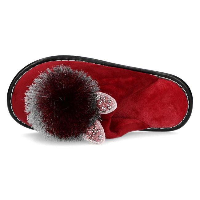 Slippers Filippo burgundy pompon