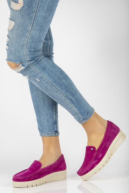 Skórzane mokasyny Filippo DP2031/21 FH różowe